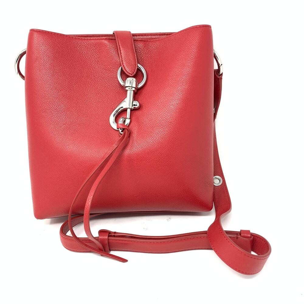 Rebecca Minkoff Megan Soft Small Feed Leather Crossbody Bag Purse Red